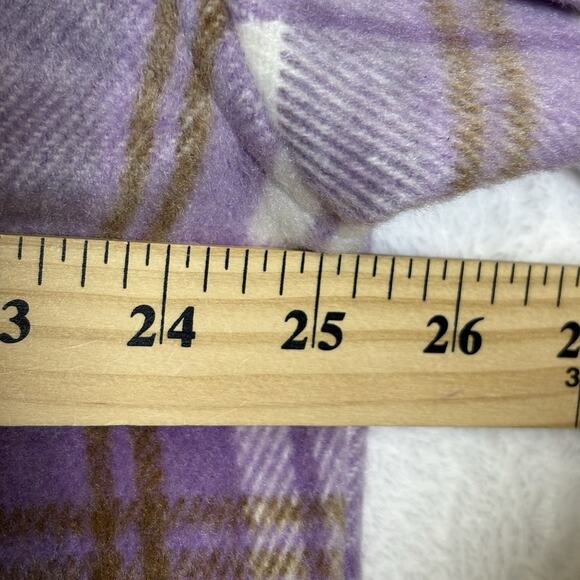 Forever 21 Plus Shacket Womens Size 2X Purple Brushed Plaid Wool Blend Jacket - Picture 10 of 11